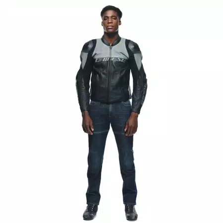 RACING 4 - MEN'S MOTORCYCLE PERFORATED LEATHER JACKET - BLACK/CHARCOAL-GRAY - 3