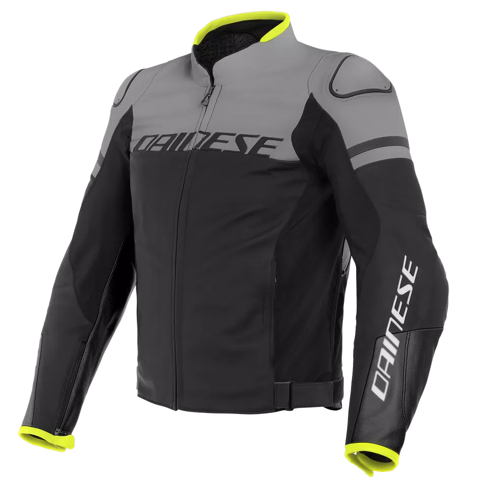 AGILE LEATHER JACKET - BLACKBLACK-MATT/CHARCOAL-GRAY/BLACK-MATT - 1