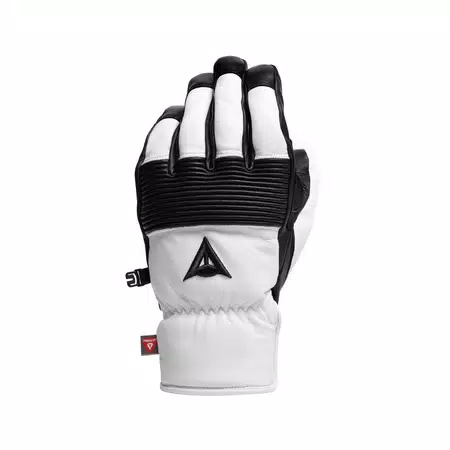 LEATHER GLOVES - MEN’S LEATHER SKI GLOVES - STRETCH-LIMO/WHITE - 1