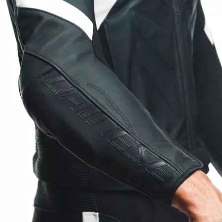 AVRO 4 - MEN'S 2-PIECE MOTORCYCLE LEATHER SUIT - BLACK-MATT/BLACK-MATT/WHITE - 4