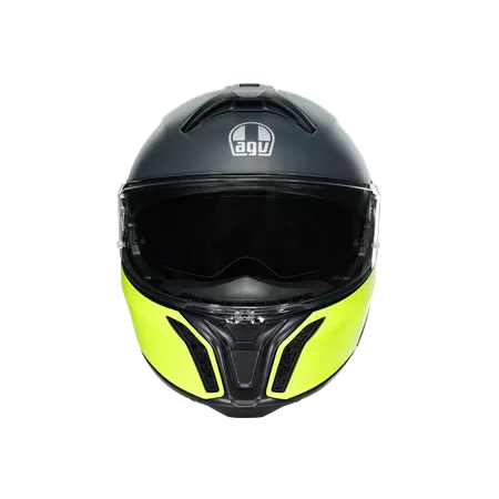 TOURMODULAR BALANCE MATT BLACK/YEL FL/GREY - MOTORBIKE FLIP UP HELMET E2206 -  - 2