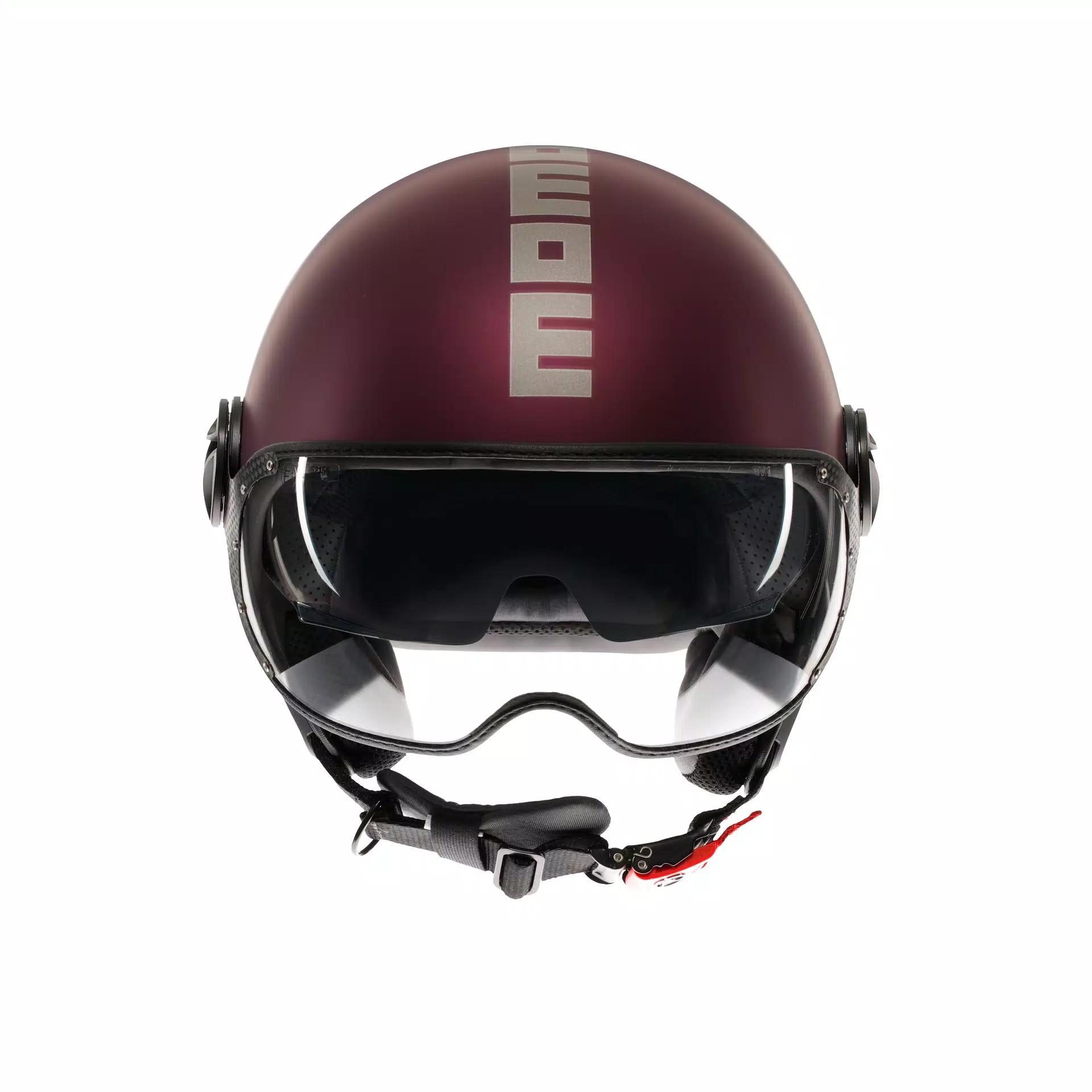 MOMODESIGN FGTR EVO MATT AMARENA / SILVER - JET HELMET WITH DUAL VISOR E2206