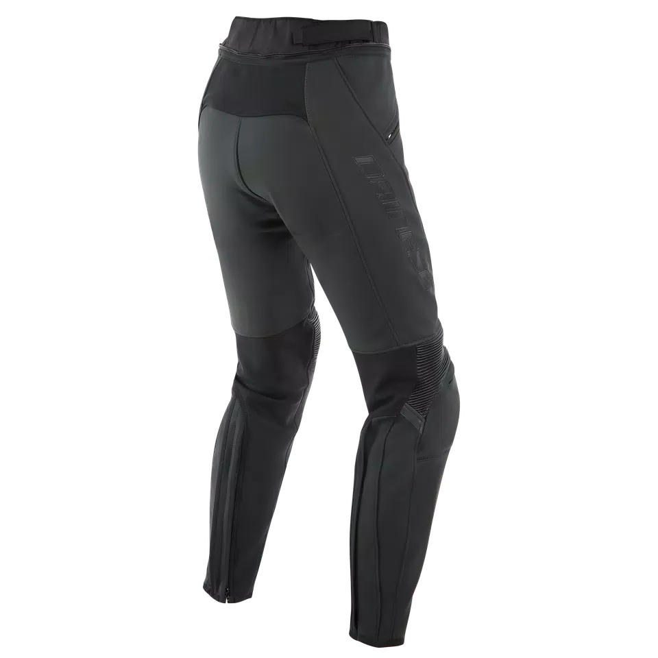 PONY 3 - WOMEN'S MOTORCYCLE LEATHER PANTS | BLACK-MATT | Dainese PONY 3 - WOMEN'S MOTORCYCLE LEATHER PANTS | BLACK-MATT | Dainese