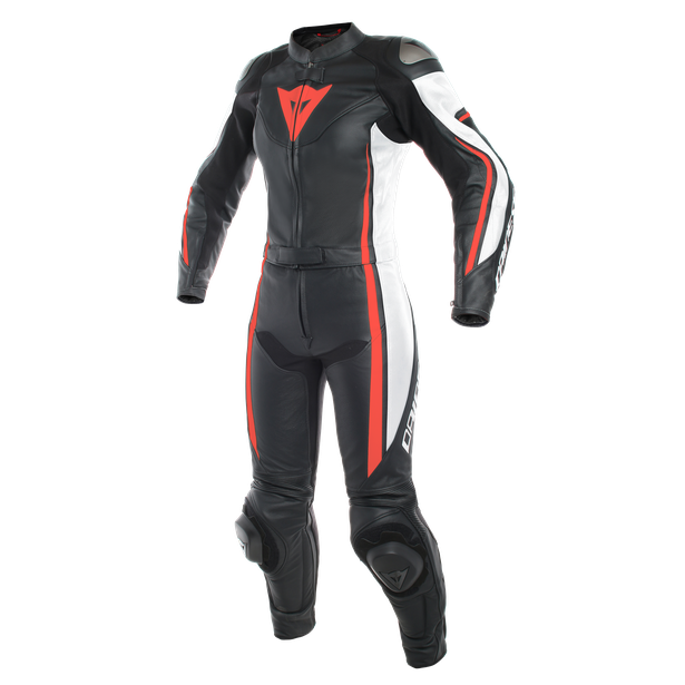 ASSEN 2 PCS LADY SUIT BLACK/WHITE/FLUO-RED- undefined