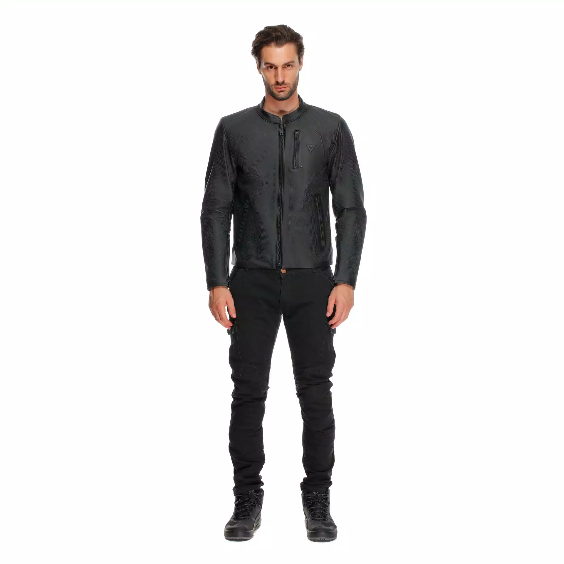 FULCRO QDF - MEN PERFORATED LEATHER MOTORCYCLE JACKET