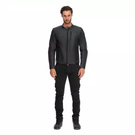 FULCRO QDF - HEREN GEPERFOREERD LEREN MOTORFIETS JAS - BLACK - 3