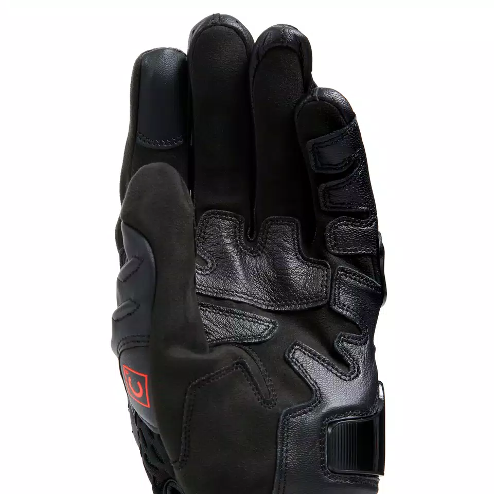 CARBON 4 - MEN'S MOTORCYCLE SHORT LEATHER GLOVES - BLACK/BLACK - 9