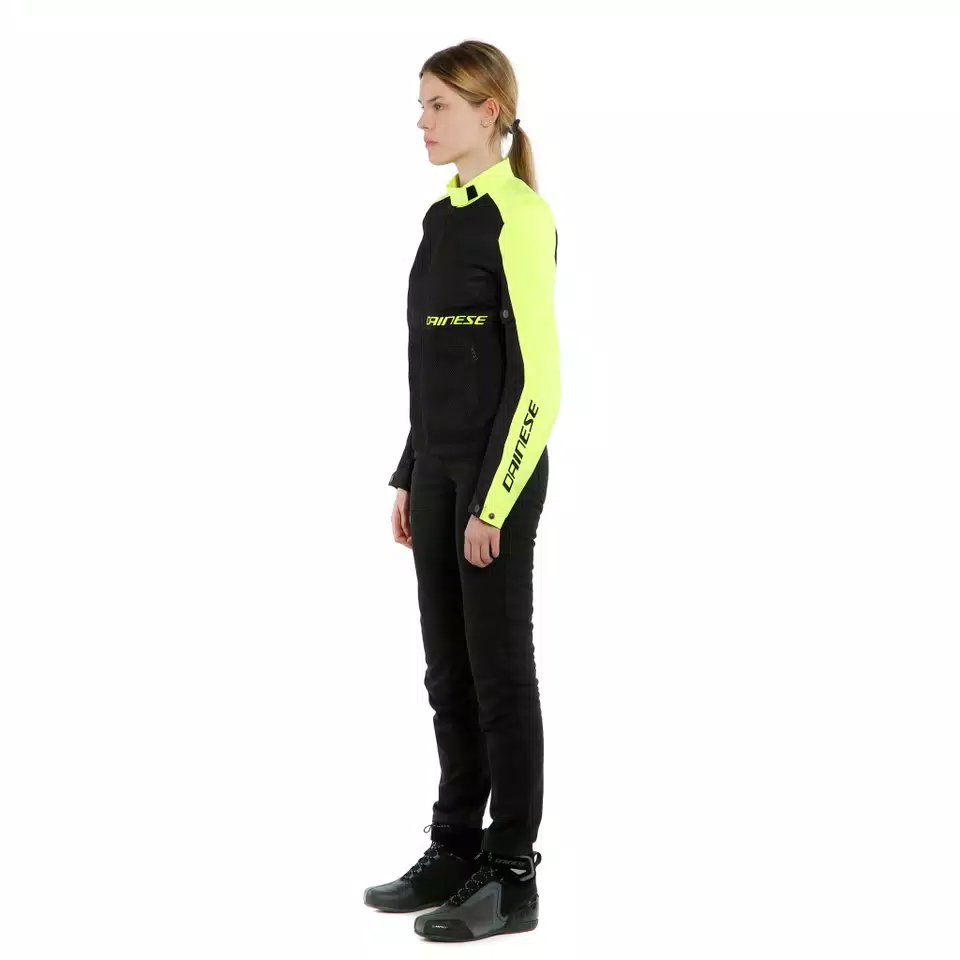 RIBELLE AIR TEX - WOMEN'S SUMMER MOTORCYCLE JACKET IN FABRIC - BLACK/FLUO-YELLOW - 4