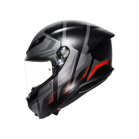 K6 S KARVE MATT BLACK/GREY/RED - MOTORBIKE FULL FACE HELMET DOT (E2206) -  - 4