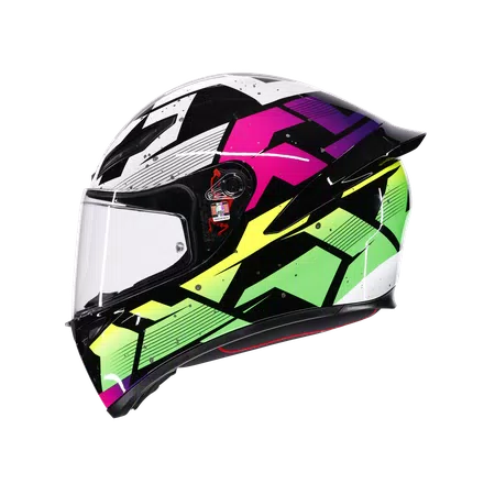 K1 S PUNKPULSE BLACK/PURPLE/LIME - MOTORBIKE FULL FACE HELMET E2206 -  - 4