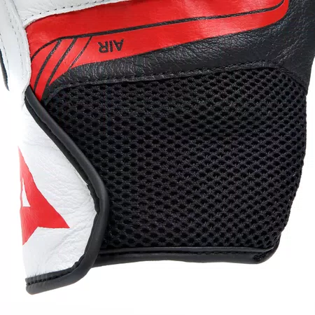 MIG 3 - UNISEX MOTORCYCLE LEATHER GLOVES - BLACK/WHITE/LAVA-RED - 5