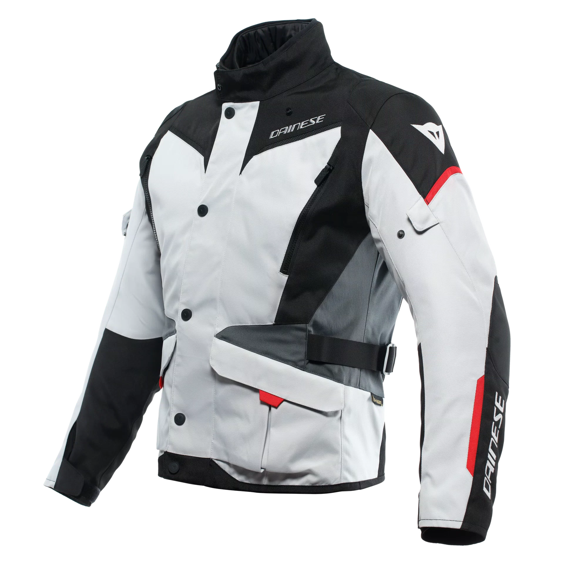 TEMPEST 3 D DRY MEN S WATERPROOF MOTORCYCLE JACKET GLACIER GRAY BLACK LAVA RED Dainese