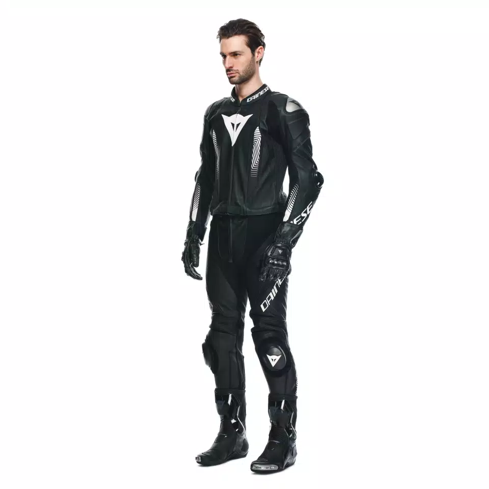 LAGUNA SECA 5 - TUTA MOTO DIVISIBILE IN PELLE PERFORATA UOMO - BLACK/BLACK/WHITE - 4
