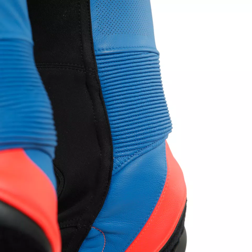 ASSEN 2 1 PC. PERF. LEATHER SUIT - BLACK/LIGHT-BLUE/FLUO-RED - 10