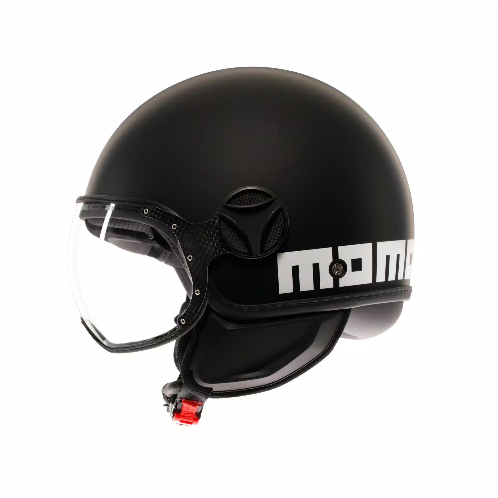 MOMODESIGN FGTR CLASSIC MATT BLACK / WHITE - JET HELMET WITH VISOR E2206