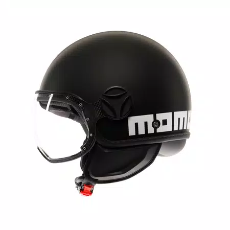MOMODESIGN FGTR CLASSIC MATT BLACK / WHITE - JET HELMET WITH VISOR E2206 -  - 4