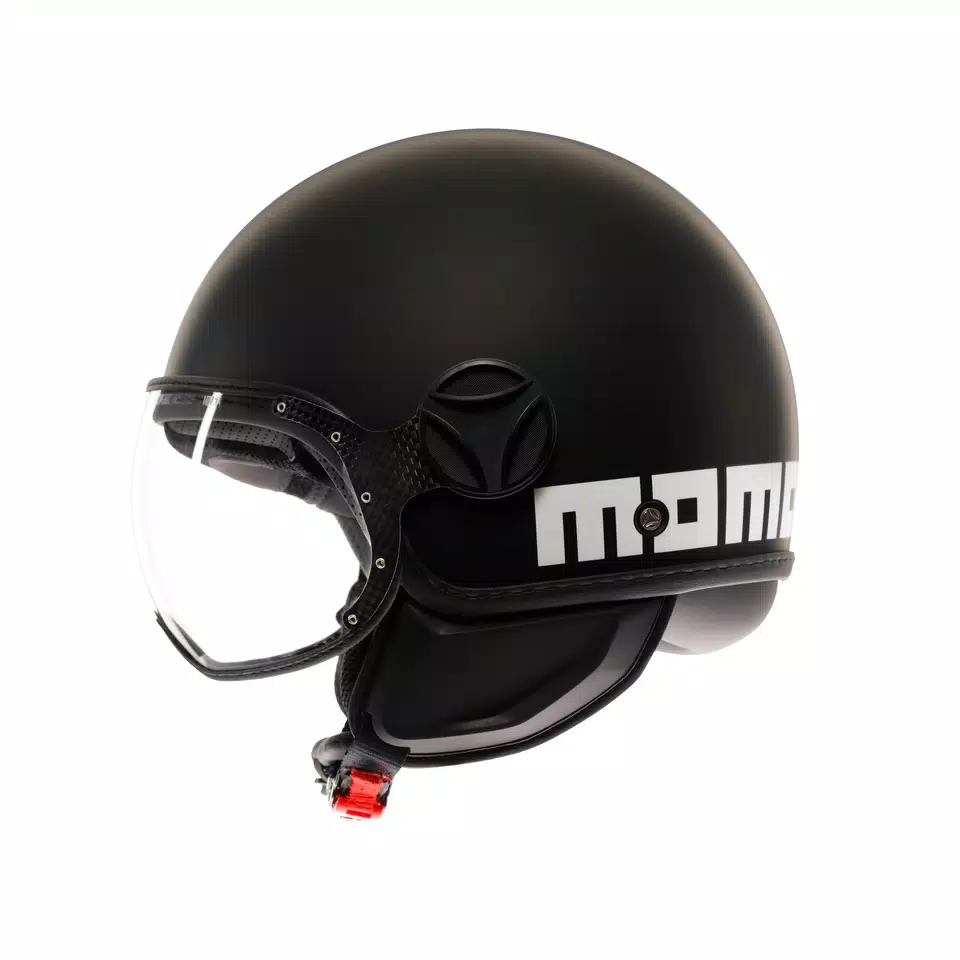 MOMODESIGN FGTR CLASSIC MATT BLACK / WHITE - JET HELMET WITH VISOR E2206 -  - 4