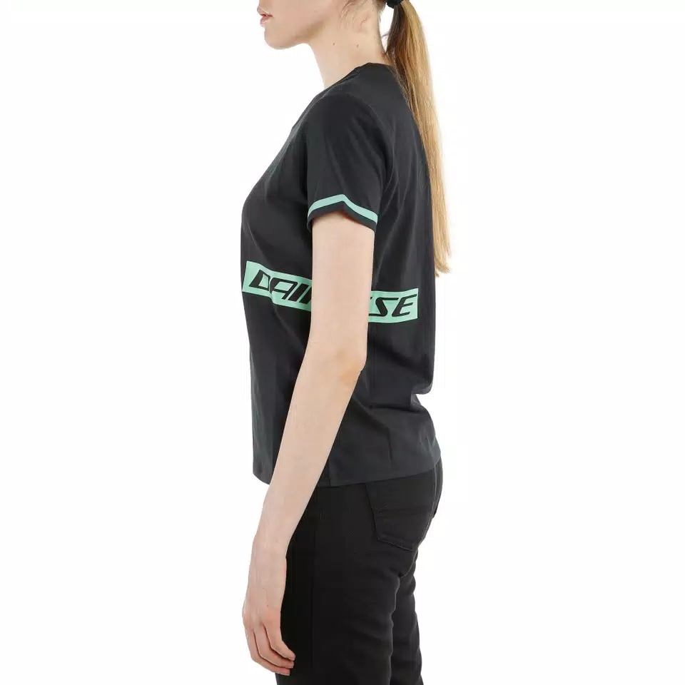 PADDOCK LADY T-SHIRT - BLACK/AQUA-GREEN - 6