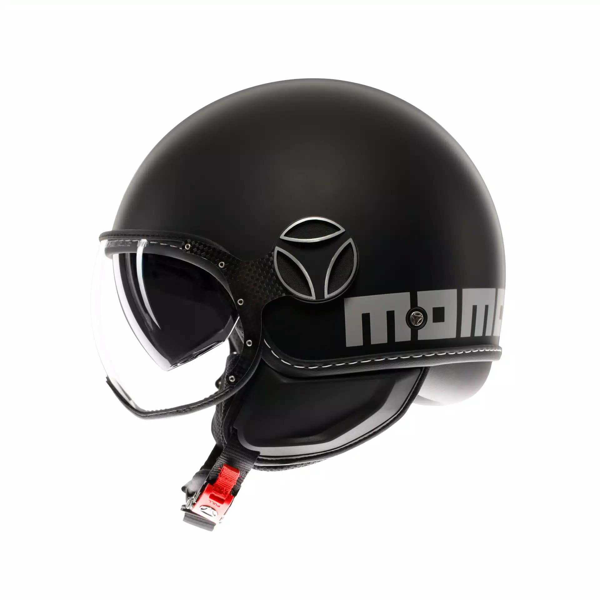 MOMODESIGN FGTR EVO MATT BLACK / SILVER - JET HELMET WITH DUAL VISOR E2206