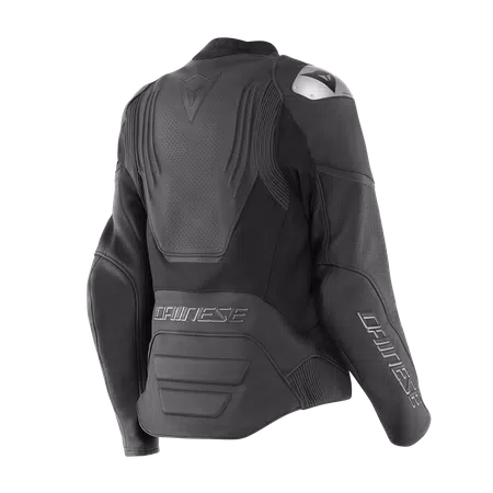 RACING 5 - GIACCA MOTO IN PELLE PERFORATA DONNA - BLACK/BLACK - 2
