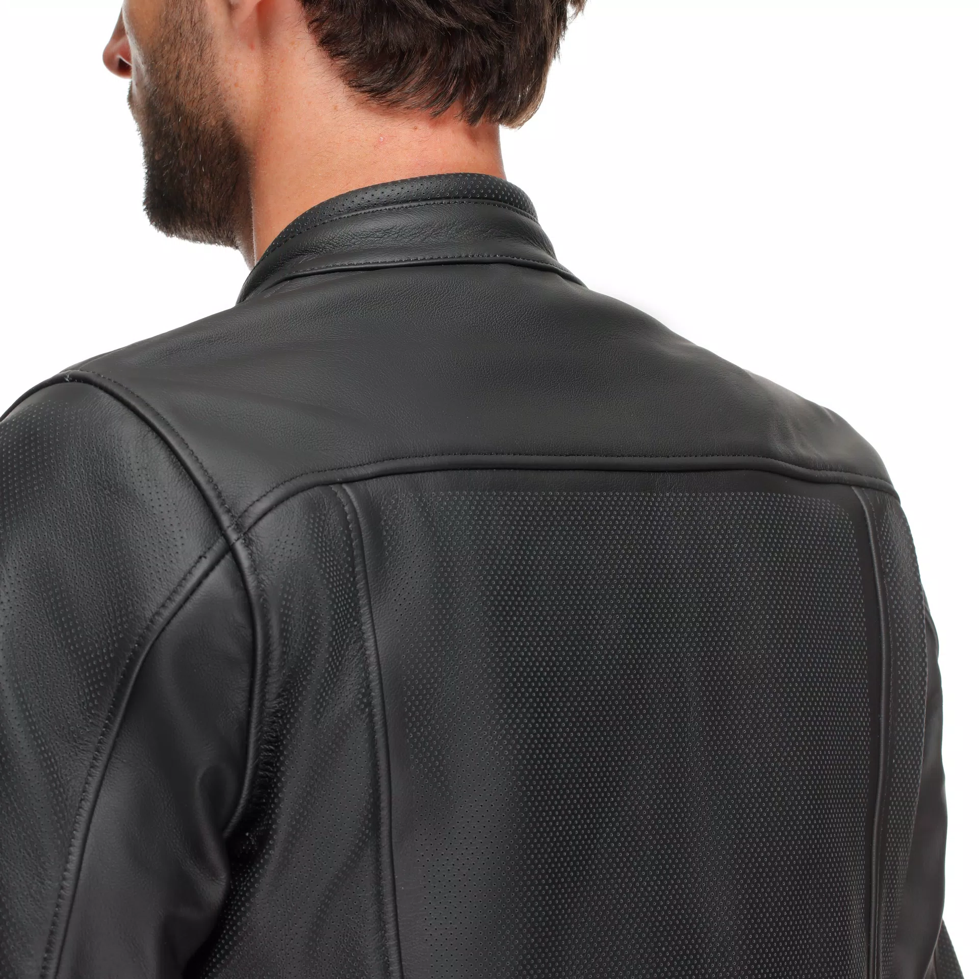 FULCRO QDF - MEN PERFORATED LEATHER MOTORCYCLE JACKET