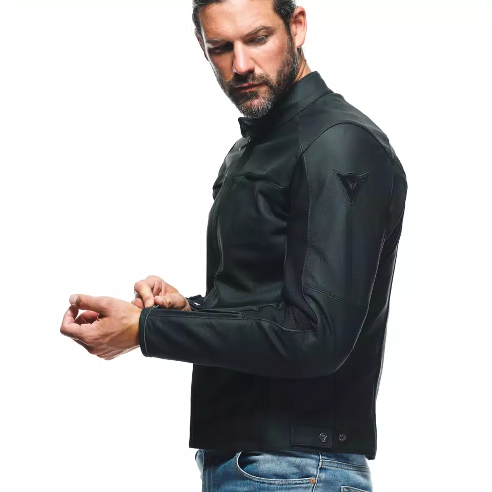 RAZON 2 - MEN'S MOTORCYCLE LEATHER JACKET - BLACK - 7