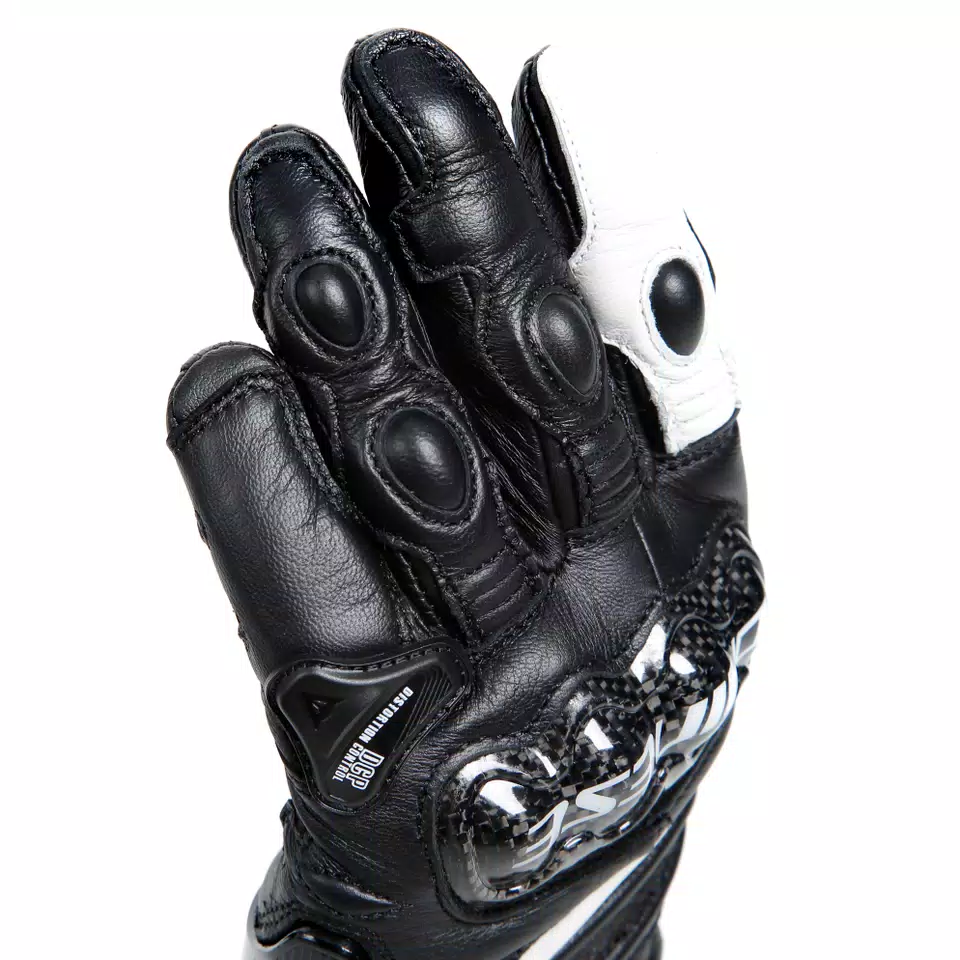 CARBON 4 - WOMEN'S MOTORCYCLE LONG LEATHER GLOVES - BLACK/BLACK/WHITE - 12