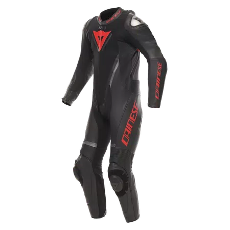 IMPAVIDA PERF 1PC LEATHER SUIT - BLACK/BLACK/RED-LAVA - 1