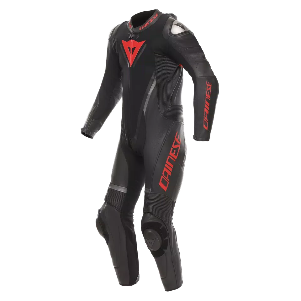 IMPAVIDA PERF 1PC LEATHER SUIT - BLACK/BLACK/RED-LAVA - 1