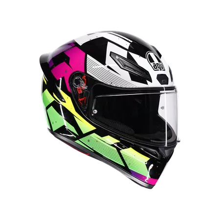 K1 S PUNKPULSE BLACK/PURPLE/LIME - MOTORBIKE FULL FACE HELMET E2206 -  - 1