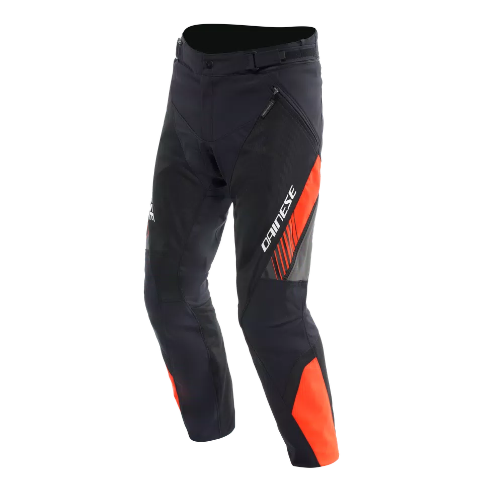 DRAKE 2 AIR ABSØLUTESHELL - MEN'S WATERPROOF MOTORCYCLE SUMMER PANTS - BLACK/RED-FLUO - 1