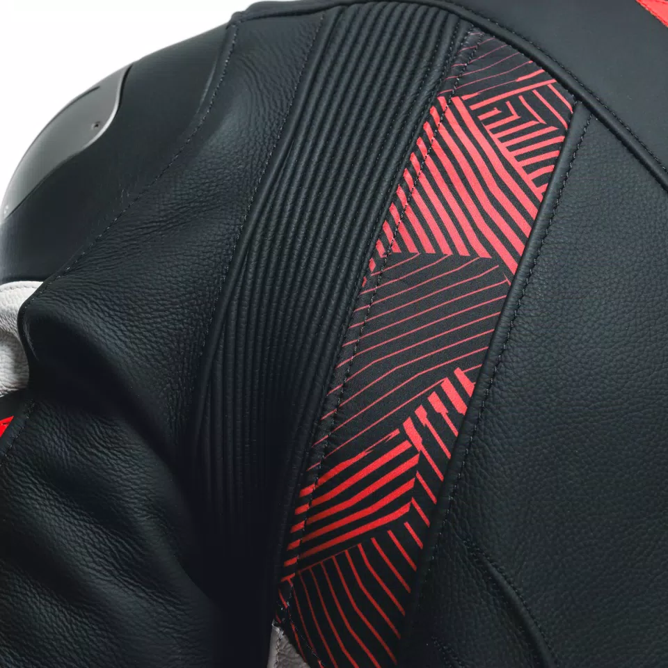 AVRO 5 CHAQUETA DE CUERO MOTO HOMBRE - BLACK/RED-LAVA/WHITE - 13