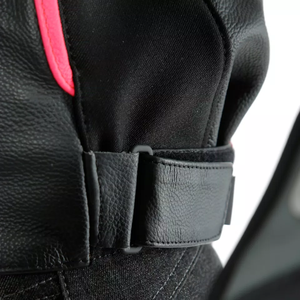 RACING 3 D-AIR LADY LEATHER JACKET - BLACK/ANTHRACITE/FUCHSIA - 14