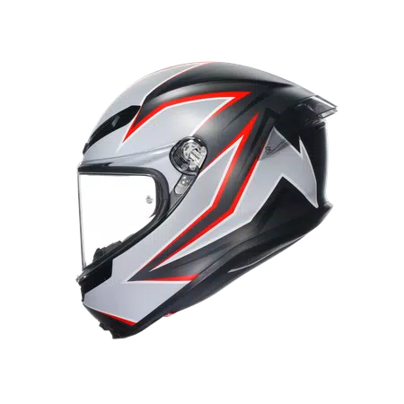K6 S FLASH MATT BLACK/GREY/RED - MOTORBIKE FULL FACE HELMET E2206 -  - 4