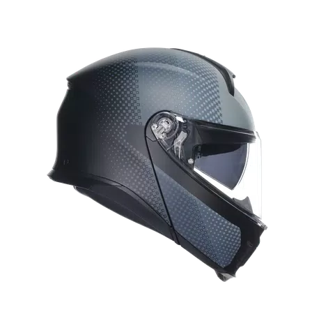 TOURMODULAR TEXTOUR MATT BLACK/GREY - MOTORBIKE FLIP UP HELMET E2206 -  - 3