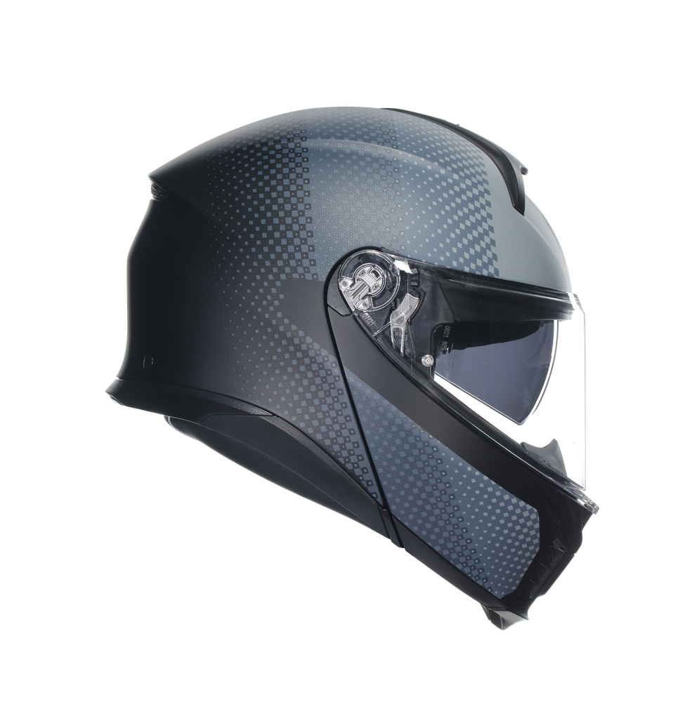 tourmodular-textour-matt-black-grey-motorbike-flip-up-helmet-e2206 image number 2