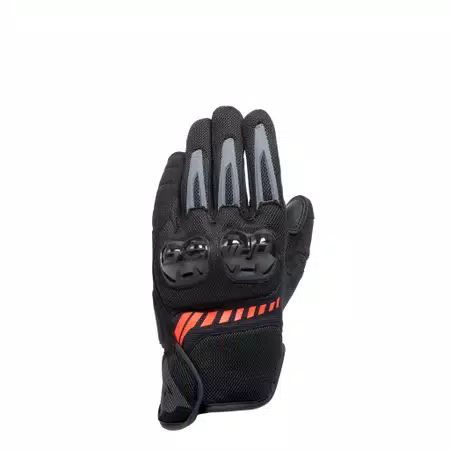 MIG 3 AIR - MEN'S MOTORCYCLE TEXTILE SUMMER GLOVES - BLACK/FLUO-RED - 1
