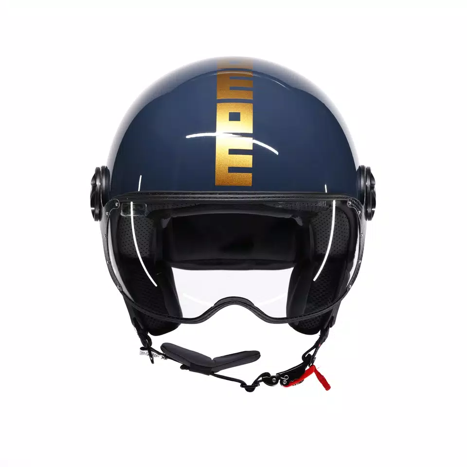 MOMODESIGN FGTR CLASSIC - JET HELMET WITH VISOR E2206 - FLIP BRASS/GOLD -  - 2