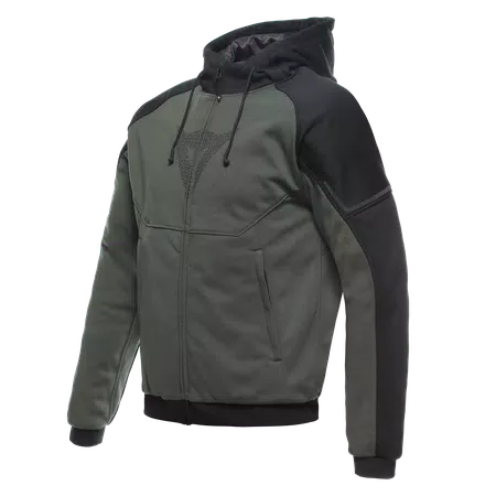 DAEMON-X SAFETY HOODIE - MEN'S MOTORCYCLE SAFETY HOODIE - GREEN/BLACK - 1