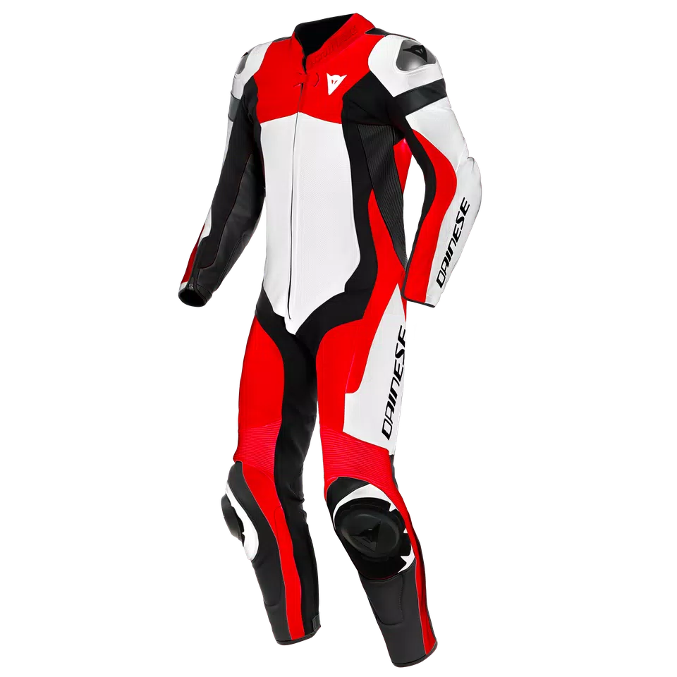 ASSEN 2 1 PC. PERF. LEATHER SUIT - WHITE/LAVA-RED/BLACK - 1