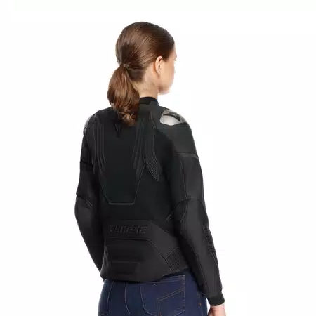 RACING 5 - WOMEN'S LEATHER MOTORCYCLE JACKET - BLACK/BLACK - 7