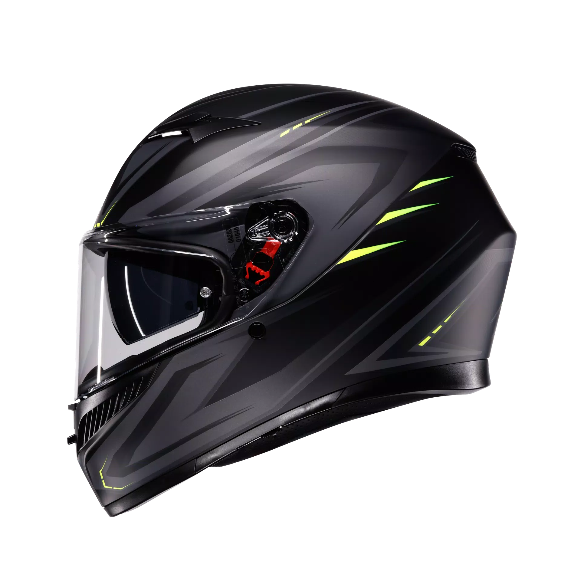 K3 SYTH MATT BLACK/YELLOW FLUO - MOTORBIKE FULL FACE HELMET E2206