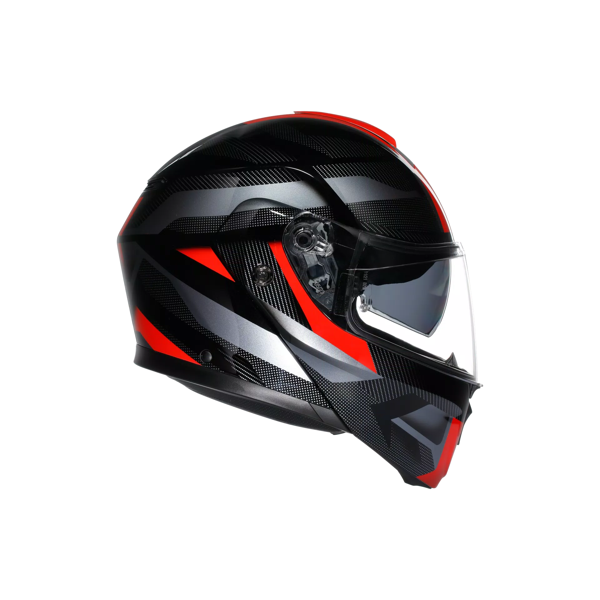 STREETMODULAR LEDRO BLACK/RED - MOTORBIKE FLIP UP HELMET DOT(E2206)