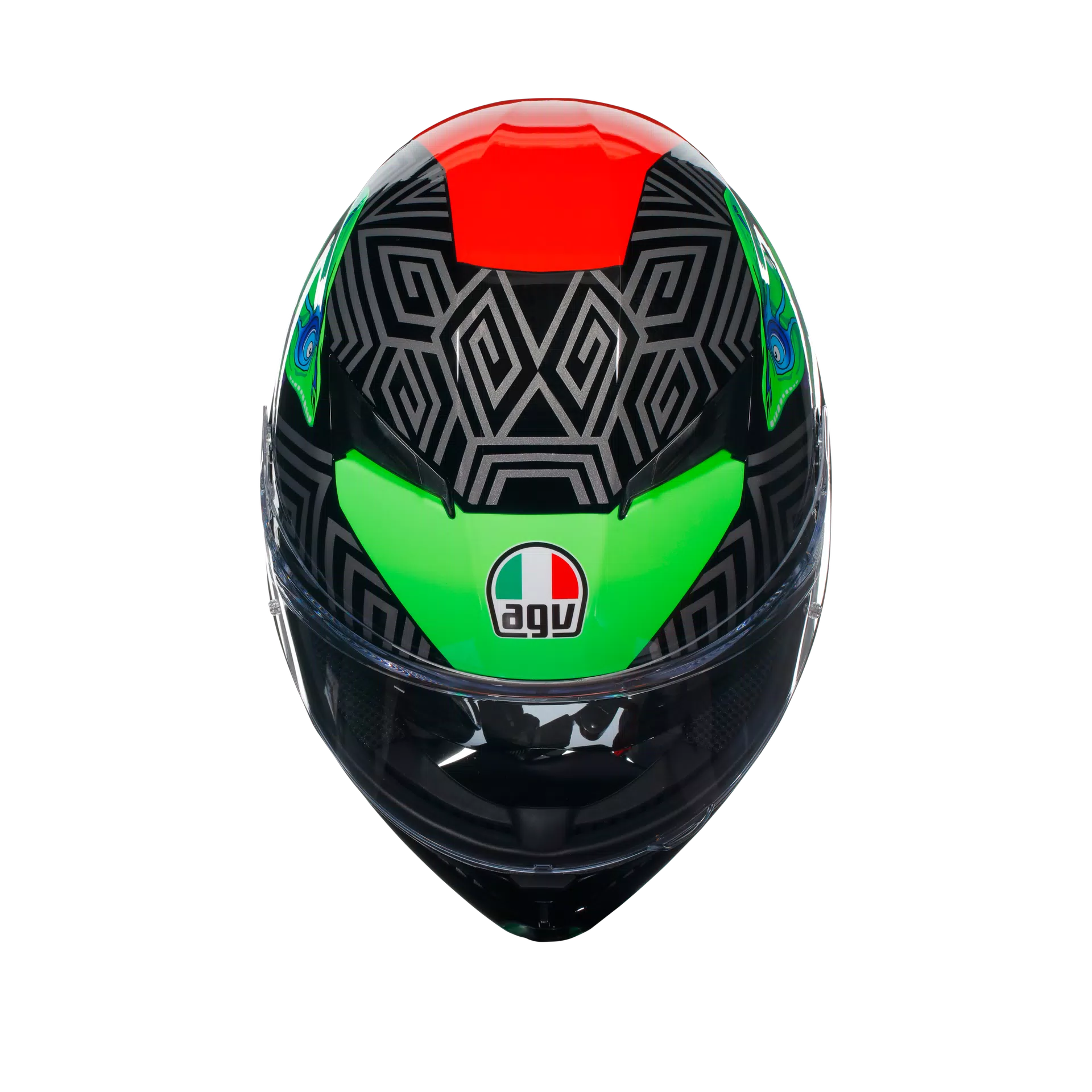 K3 KAMALEON BLACK/RED/GREEN - MOTORRAD INTEGRAL-HELM E2206