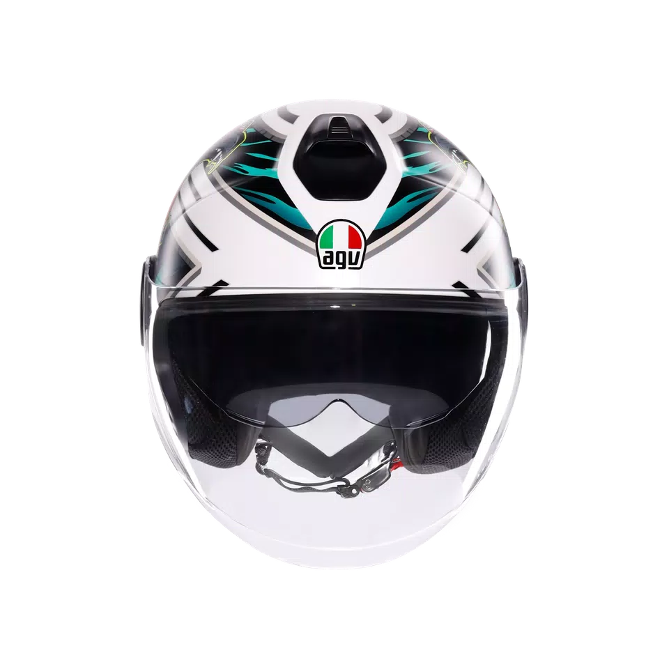 ETERES GHEPARD MATT WHITE/BLACK/GREEN - MOTORRAD JET-HELM E2206 -  - 2