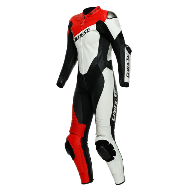 imola-lady-1pc-leather-suit-perf-black-white-lava-red image number 0
