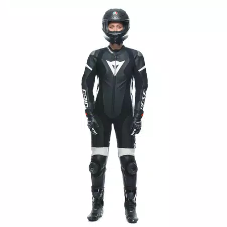 GROBNIK - WOMEN'S 1-PIECE MOTORCYCLE PERFORATED LEATHER SUIT - BLACK/BLACK/WHITE - 5