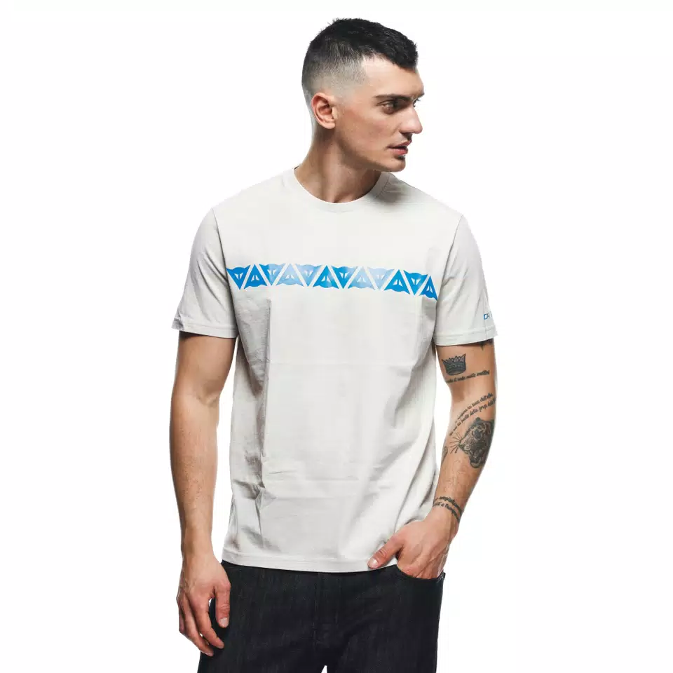 DAINESE STRIPES - MEN'S T-SHIRT - LIGHT-GRAY/DIRECTOIRE-BLUE - 4