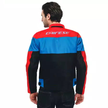 ELETTRICA AIR TEX - MEN'S MOTORCYCLE JACKET IN FABRIC - BLACK/LAVA-RED/LIGHT-BLUE - 4