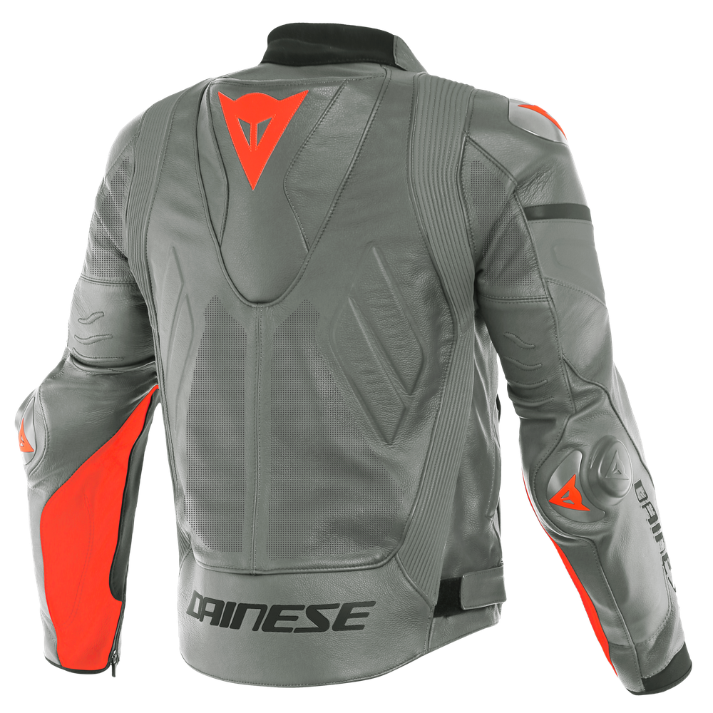super-race-perf-leather-jacket-charcoal-gray-ch-gray-fluo-red image number 1